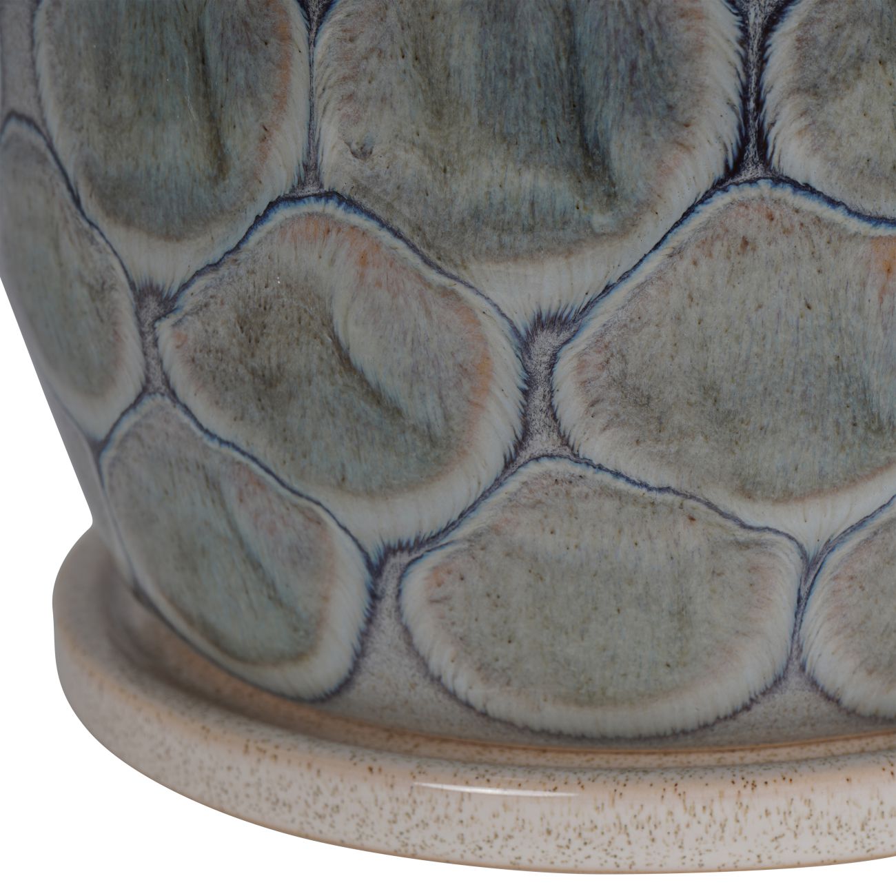 Armadillo Azure Ceramic Planter with Base Medium