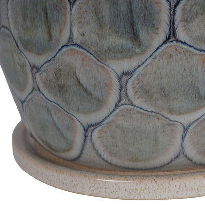 Armadillo Azure Ceramic Planter with Base Medium