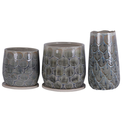 Armadillo Azure Ceramic Vase