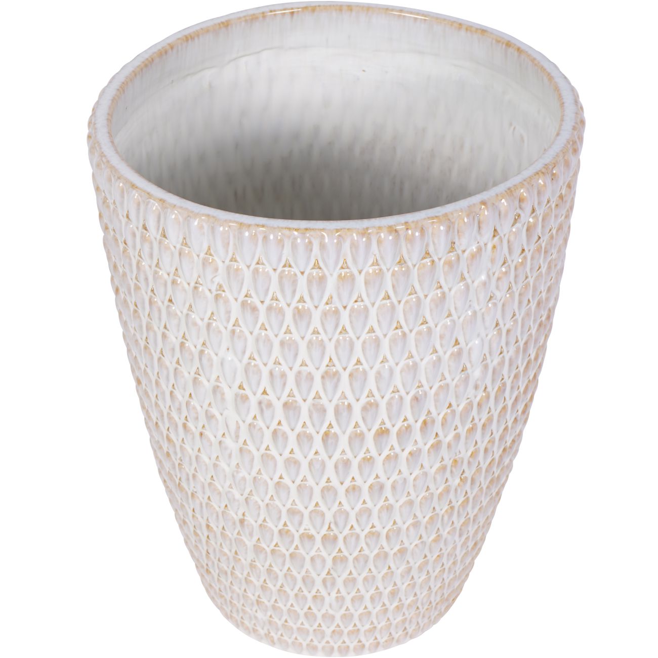 Mediterranean Reactive Glaze Ceramic XL Planter Cream