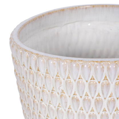 Mediterranean Reactive Glaze Ceramic XL Planter Cream