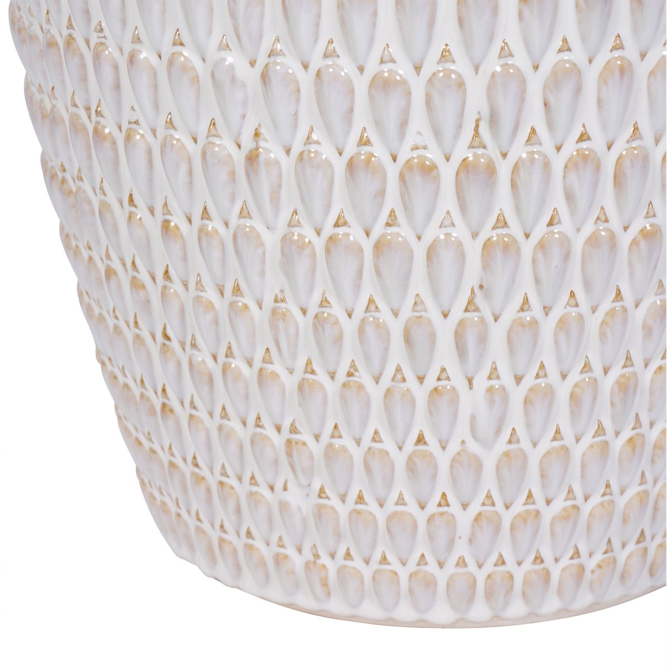 Mediterranean Reactive Glaze Ceramic XL Planter Cream