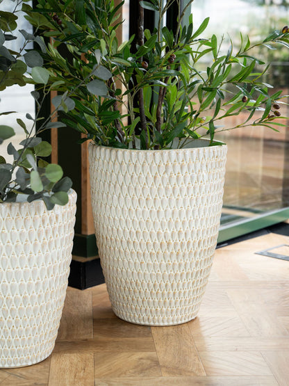 Mediterranean Reactive Glaze Ceramic XL Planter Cream