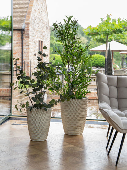 Mediterranean Reactive Glaze Ceramic XL Planter Cream