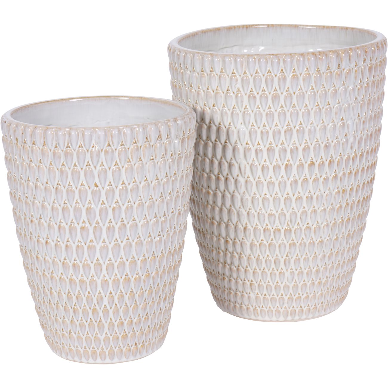 Mediterranean Reactive Glaze Ceramic XL Planter Cream