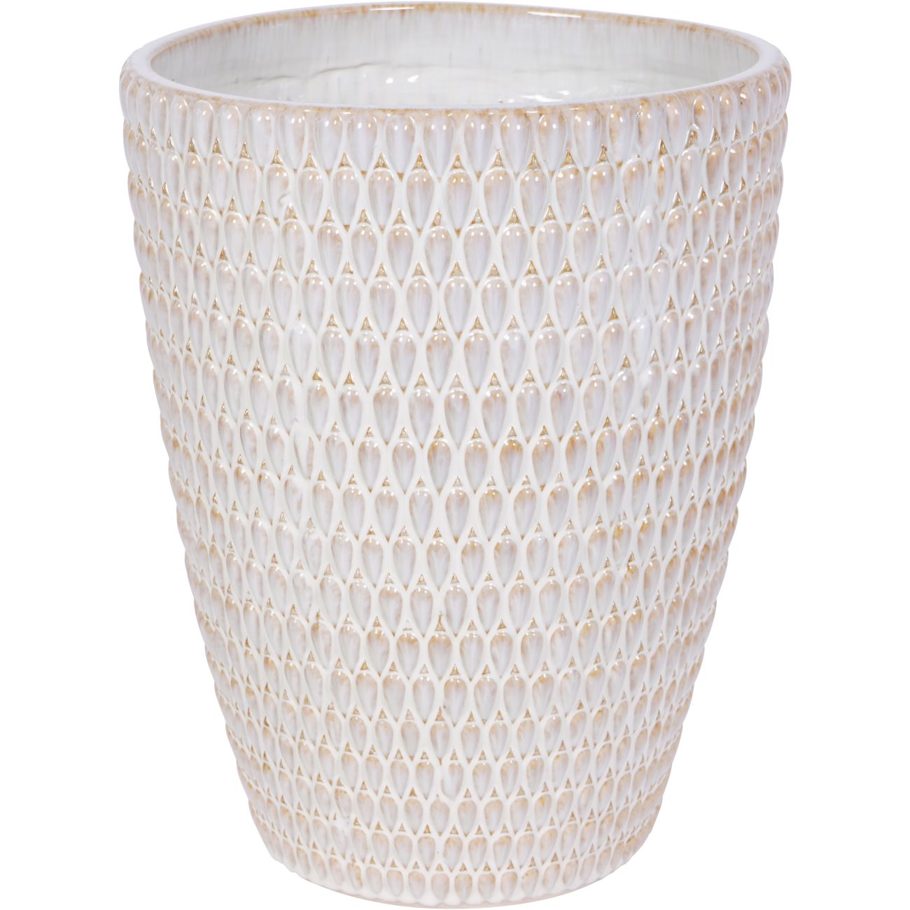 Mediterranean Reactive Glaze Ceramic XL Planter Cream