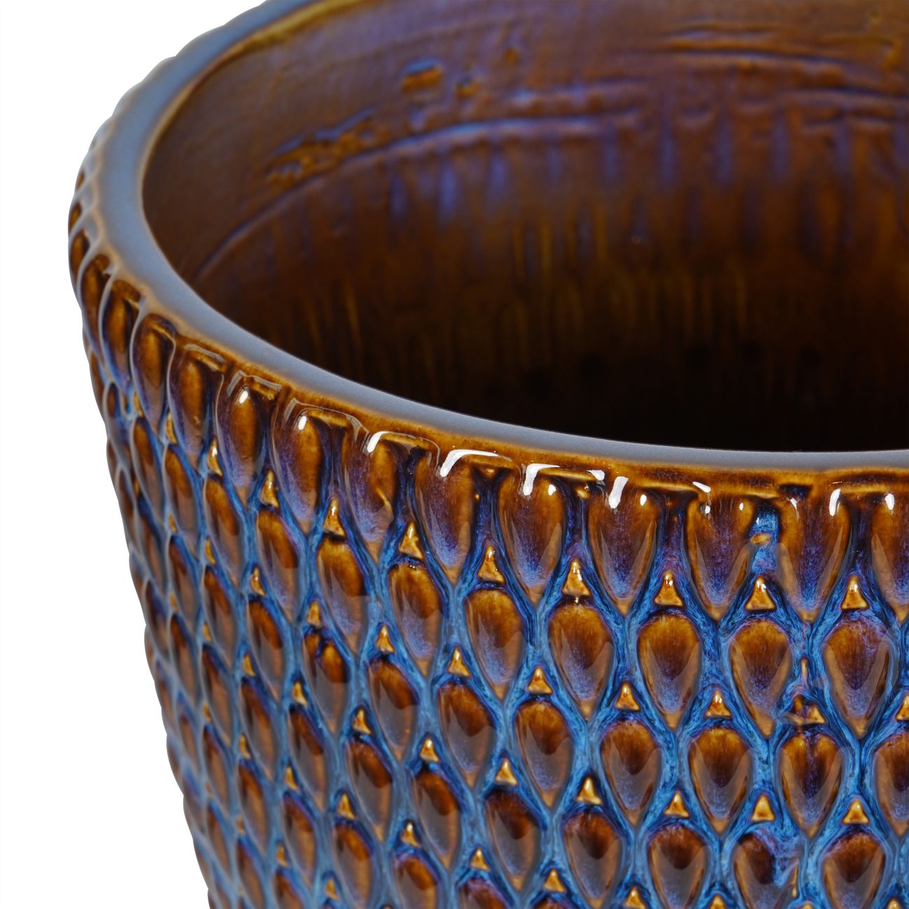 Mediterranean Reactive Glaze Ceramic XL Planter Blue