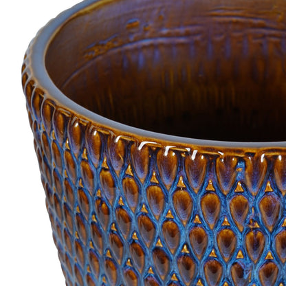 Mediterranean Reactive Glaze Ceramic XL Planter Blue