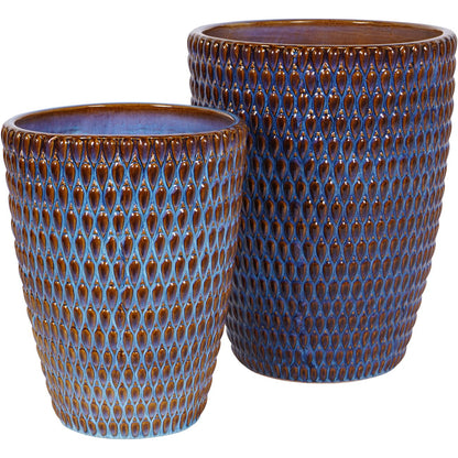 Mediterranean Reactive Glaze Ceramic XL Planter Blue