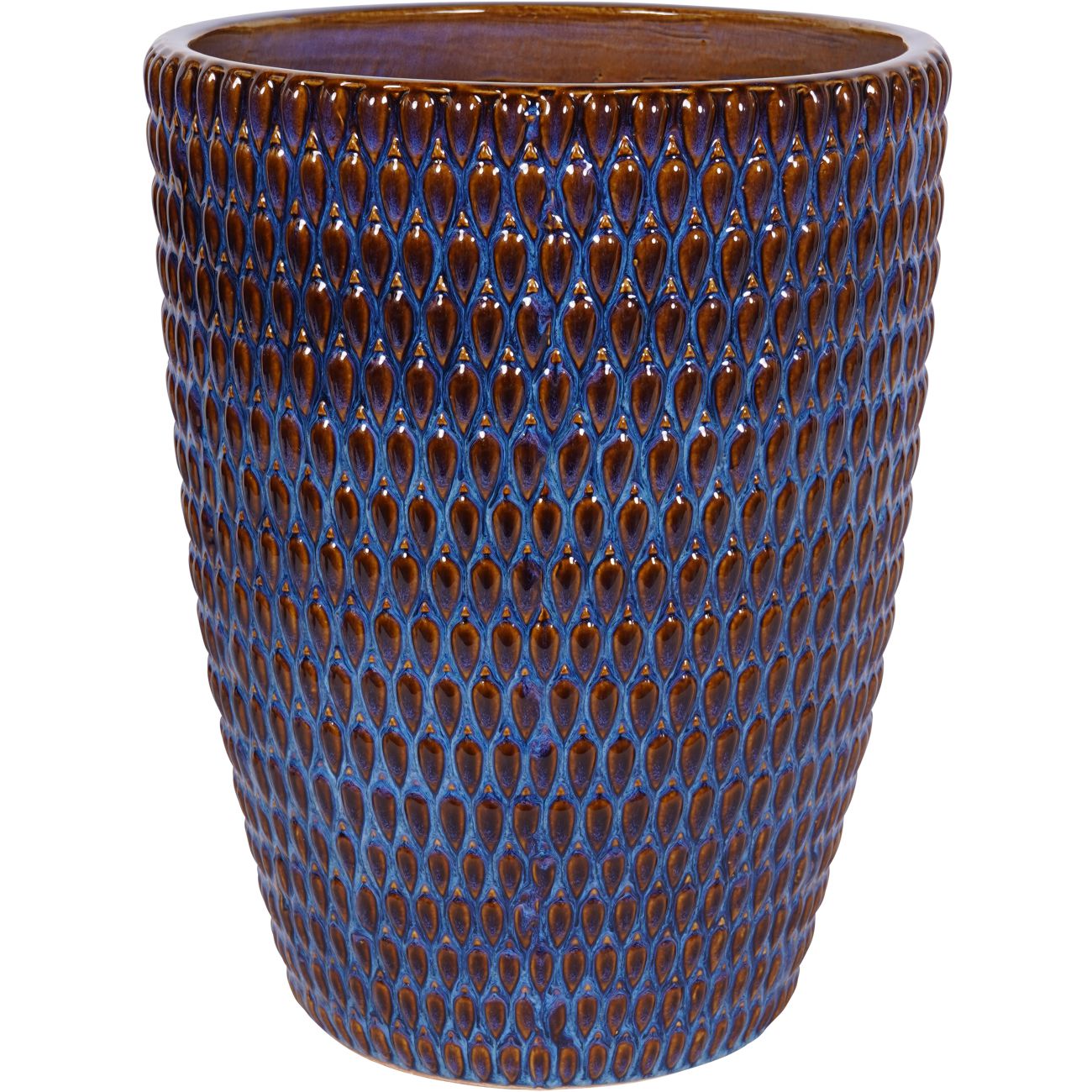 Mediterranean Reactive Glaze Ceramic XL Planter Blue