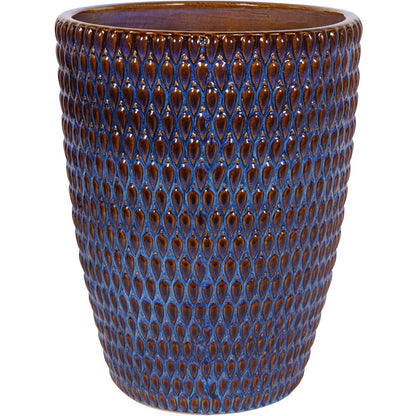 Mediterranean Reactive Glaze Ceramic XL Planter Blue