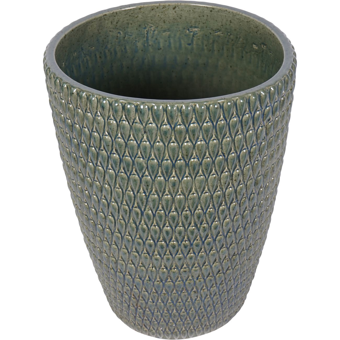 Mediterranean Reactive Glaze Ceramic XL Planter Green