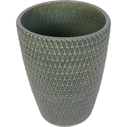 Mediterranean Reactive Glaze Ceramic XL Planter Green