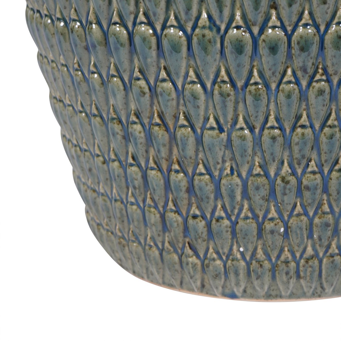 Mediterranean Reactive Glaze Ceramic XL Planter Green