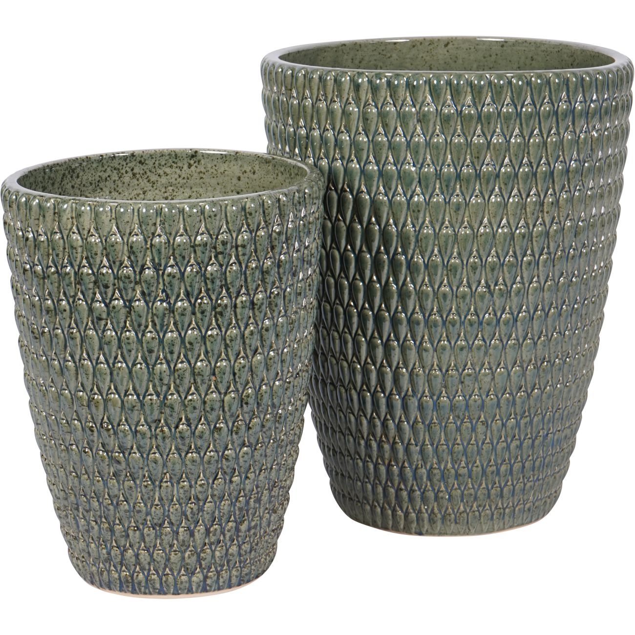 Mediterranean Reactive Glaze Ceramic XL Planter Green
