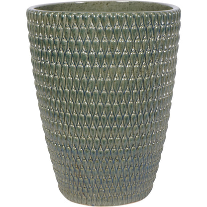 Mediterranean Reactive Glaze Ceramic XL Planter Green