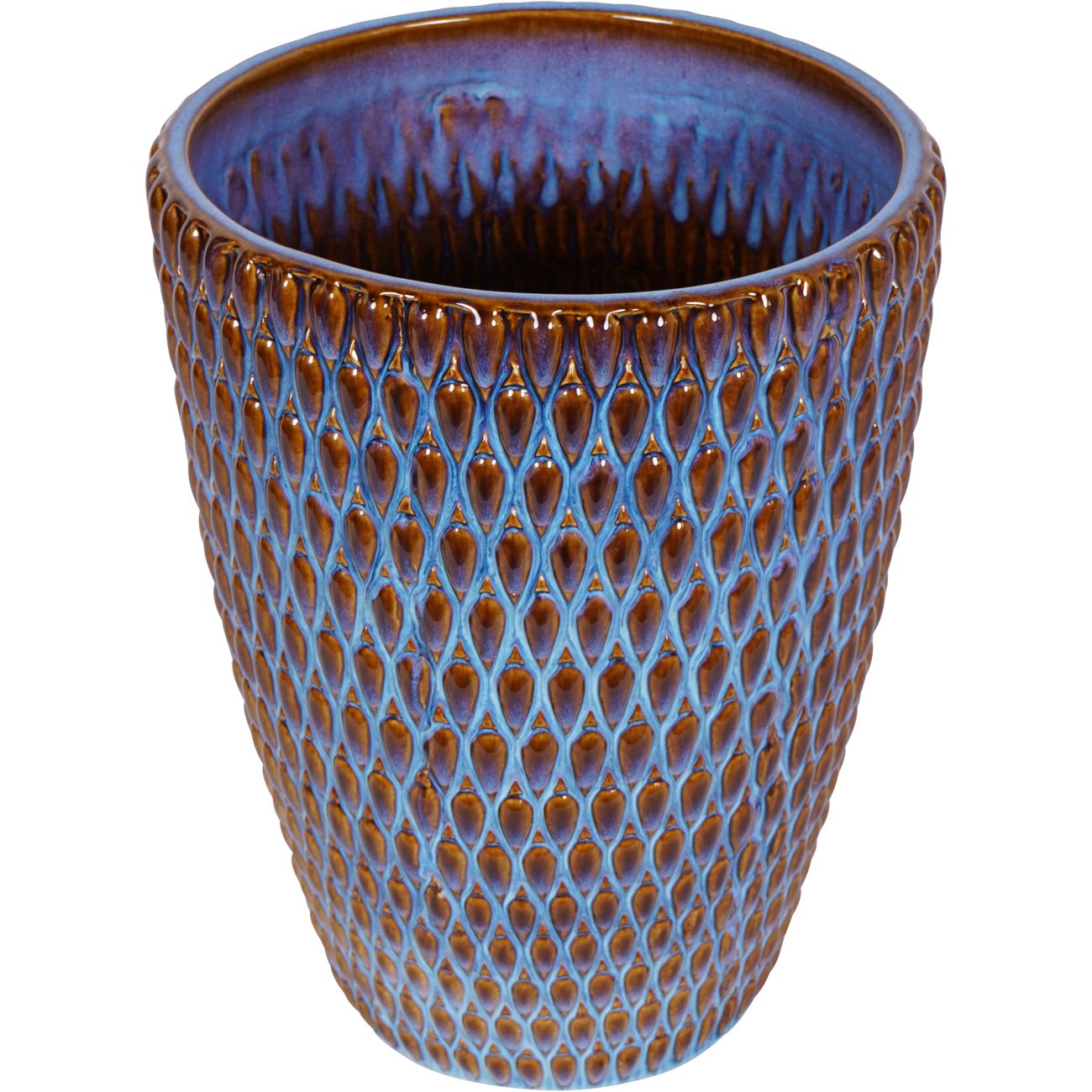 Mediterranean Reactive Glaze Ceramic Large Planter Blue