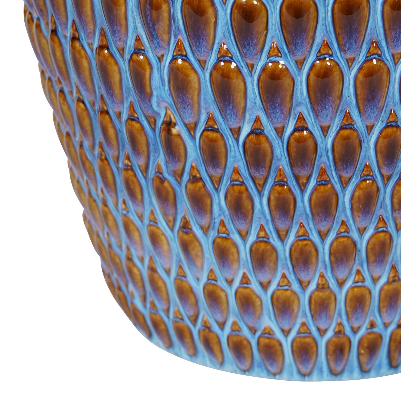 Mediterranean Reactive Glaze Ceramic Large Planter Blue