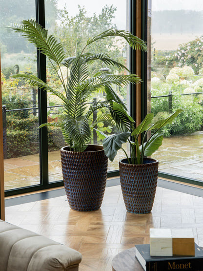 Mediterranean Reactive Glaze Ceramic Large Planter Blue