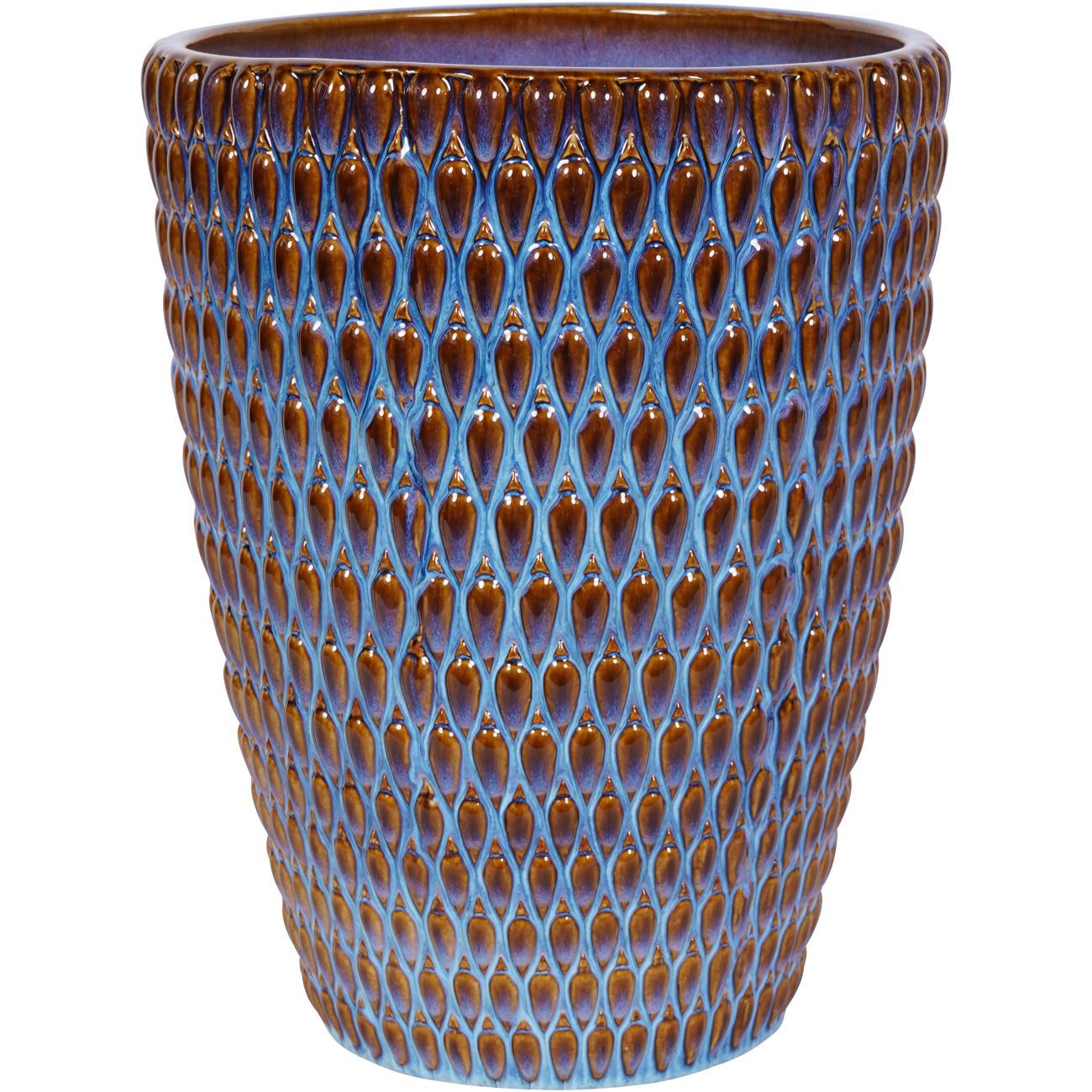 Mediterranean Reactive Glaze Ceramic Large Planter Blue