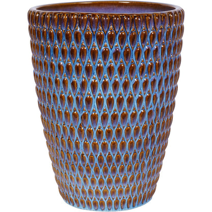 Mediterranean Reactive Glaze Ceramic Large Planter Blue