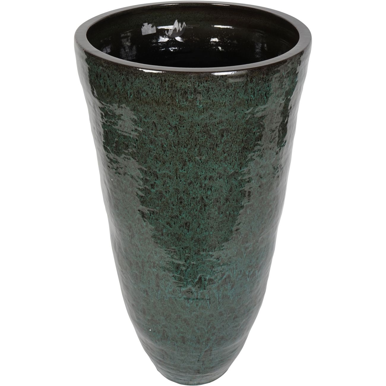 Mederno Reactive Glaze Ceramic XL Tall Planter Green