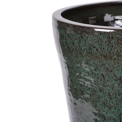 Mederno Reactive Glaze Ceramic XL Tall Planter Green
