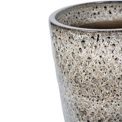 Mederno Reactive Glaze Ceramic Tall Planter Taupe