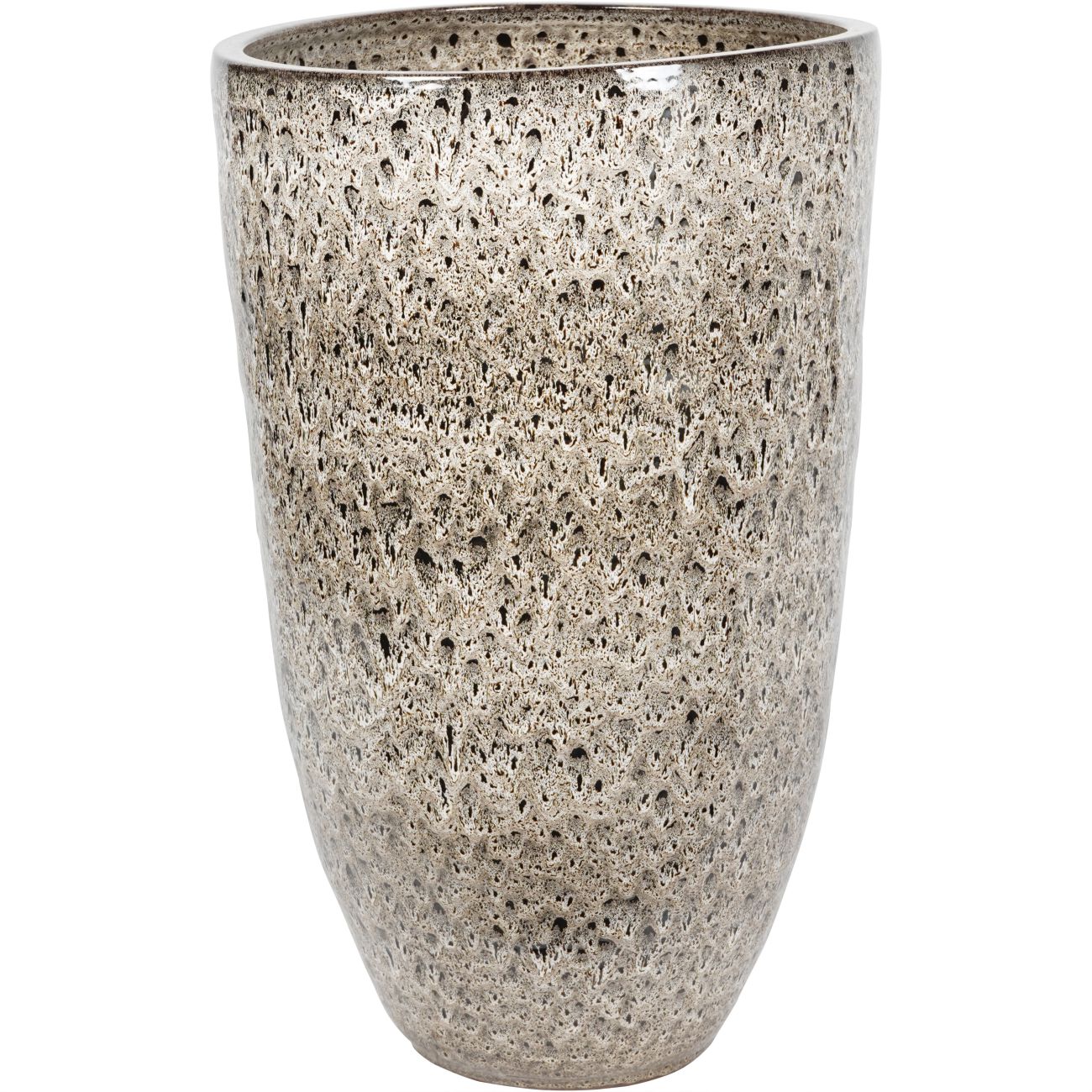 Mederno Reactive Glaze Ceramic Tall Planter Taupe