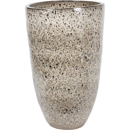 Mederno Reactive Glaze Ceramic Tall Planter Taupe