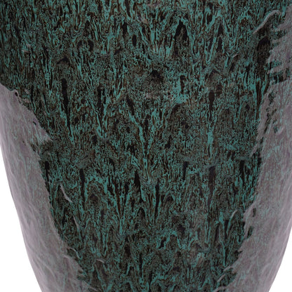Mederno Reactive Glaze Ceramic Tall Planter Green