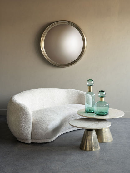 Clifton II Antique Brass and Light Travertine Coffee Table Large 75cm