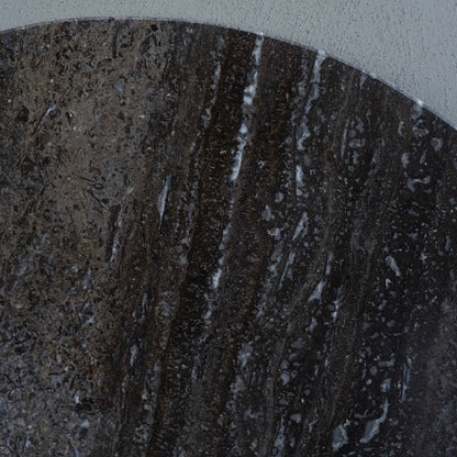 Clifton II Charcoal Black and Dark Travertine Coffee Table Small 60cm
