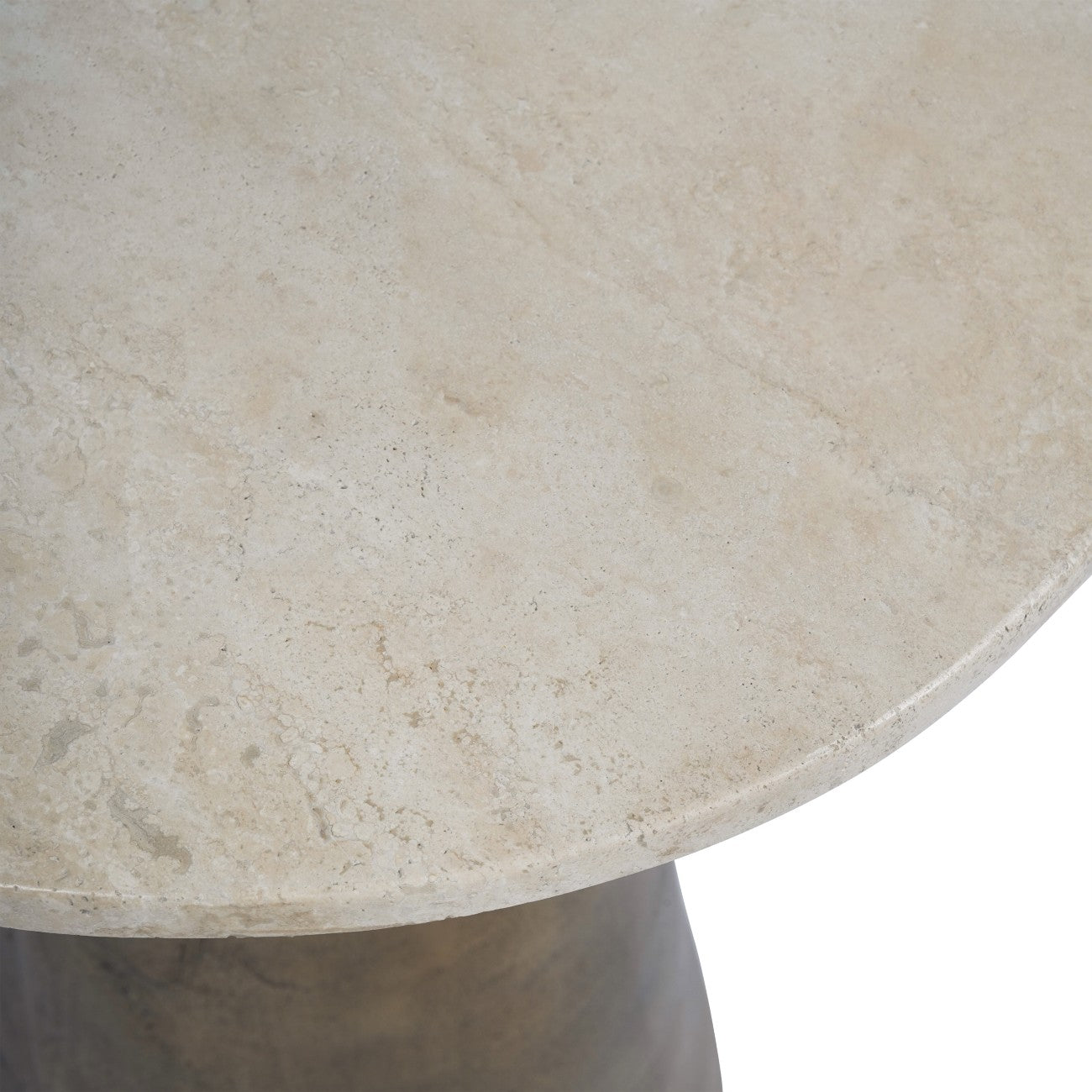 Clifton II Light Travertine Side Table 40cm