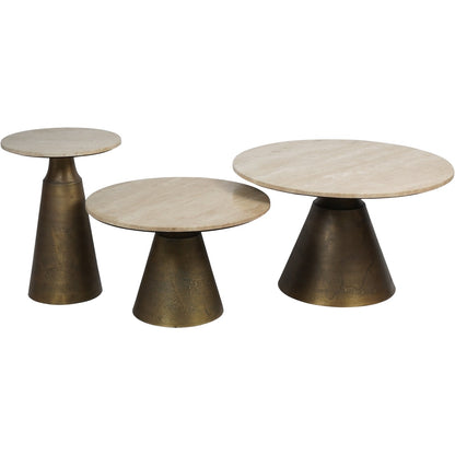 Clifton II Light Travertine Side Table 40cm