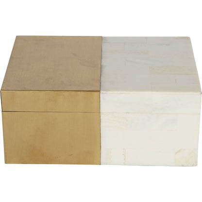 Brass and White Decor Storage Box
