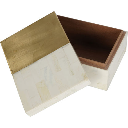 Brass and White Decor Storage Box