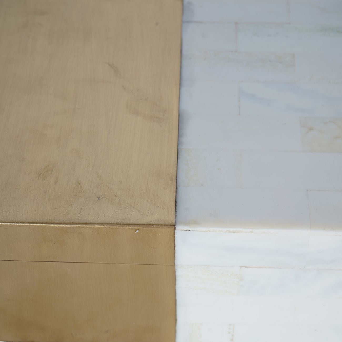 Brass and White Decor Storage Box