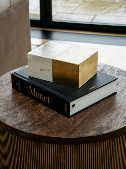 Brass and White Decor Storage Box