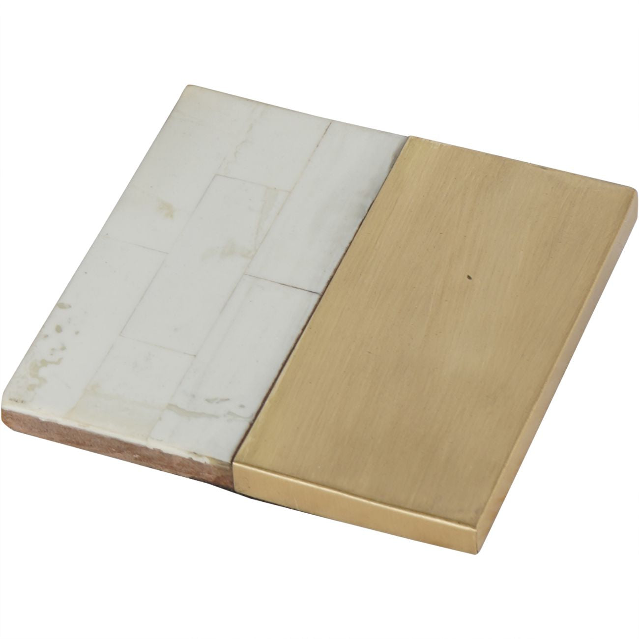 Brass and White Set of 4 Coasters