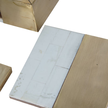 Brass and White Set of 4 Coasters