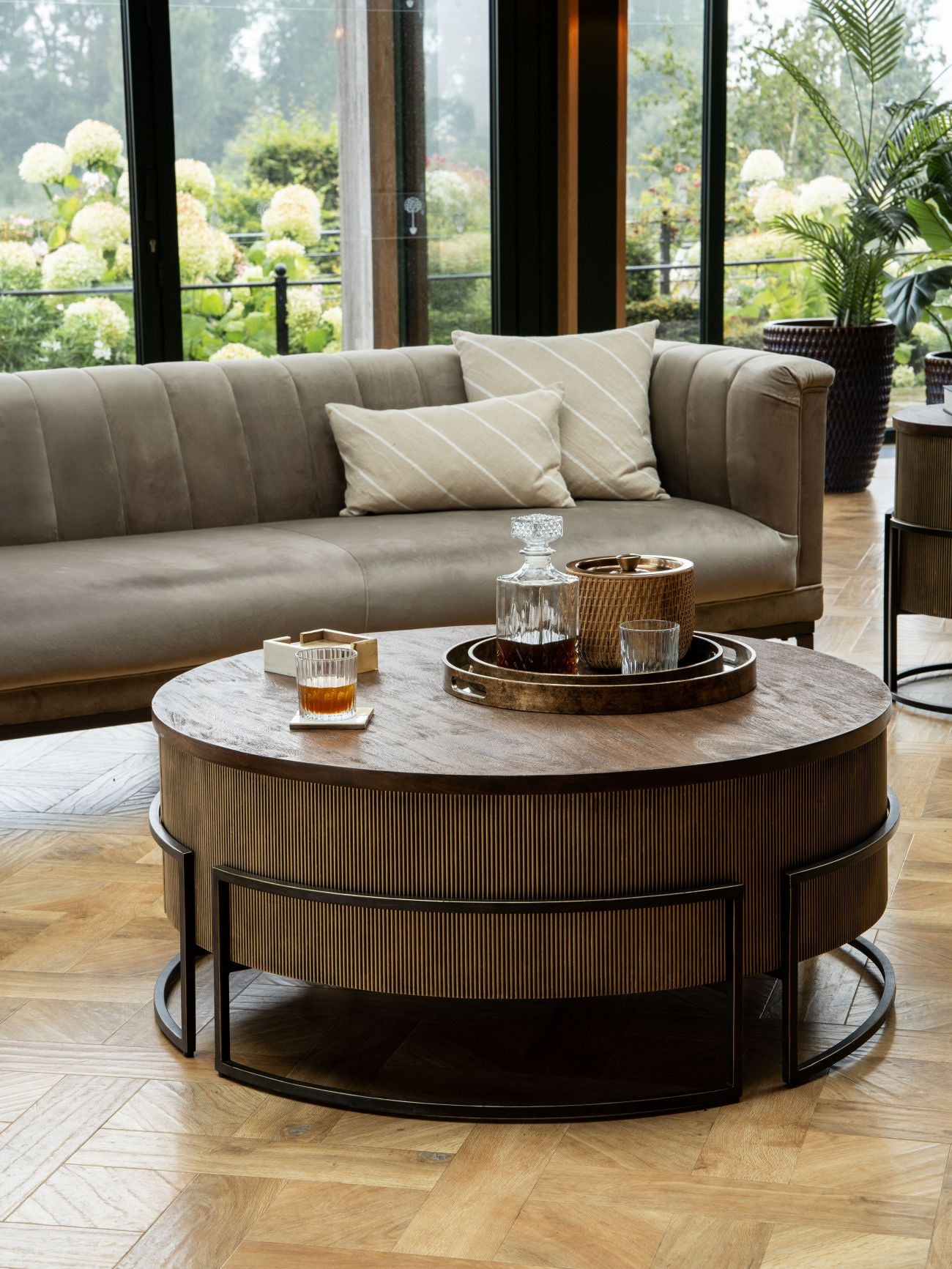 Brass and White Set of 4 Coasters