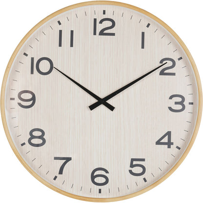 Grain Effect Wall  Clock 53cm Light Natural