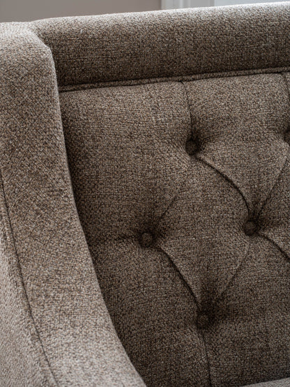 Theodore Buttoned Sofa Dark Taupe