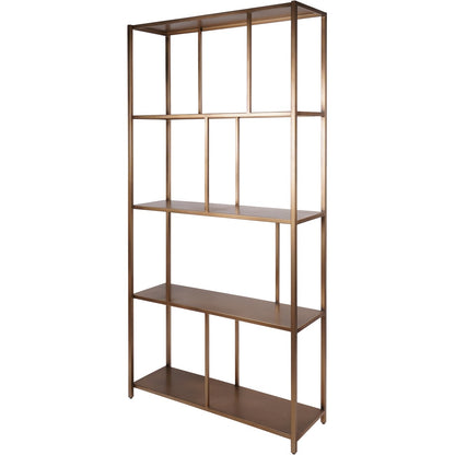 Brooks Tall Shelving Unit Brushed Champagne