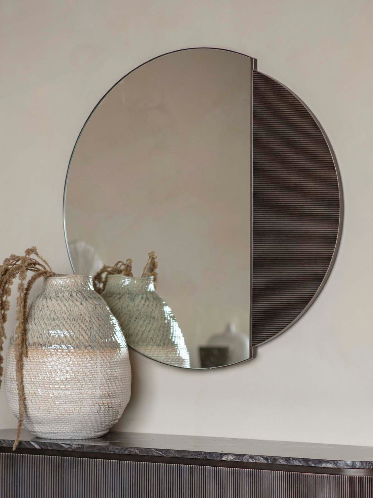 Belvedere Black Wall Mirror 90cm