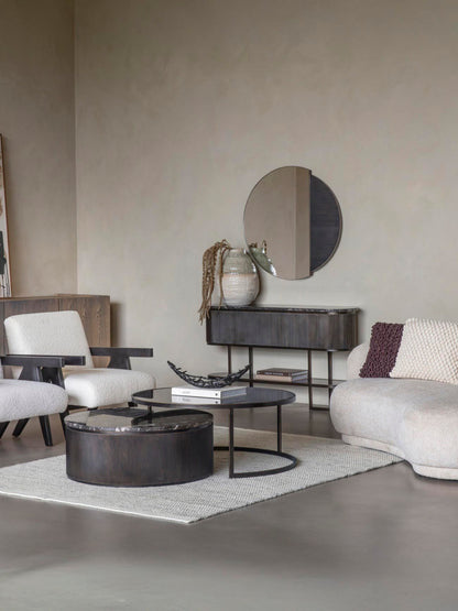 Belvedere Black Wall Mirror 90cm