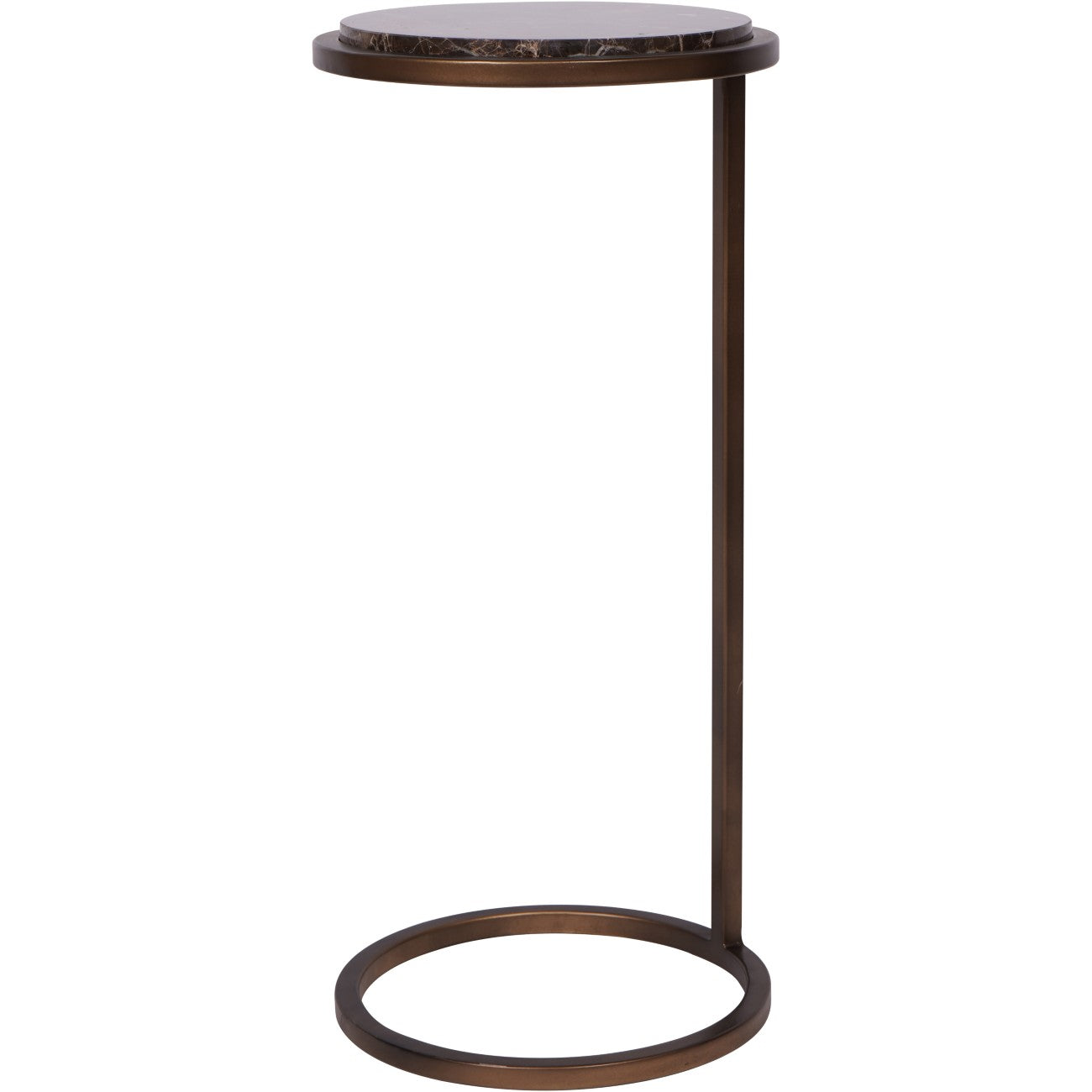 Iota Accent Table Brown Emperador Marble