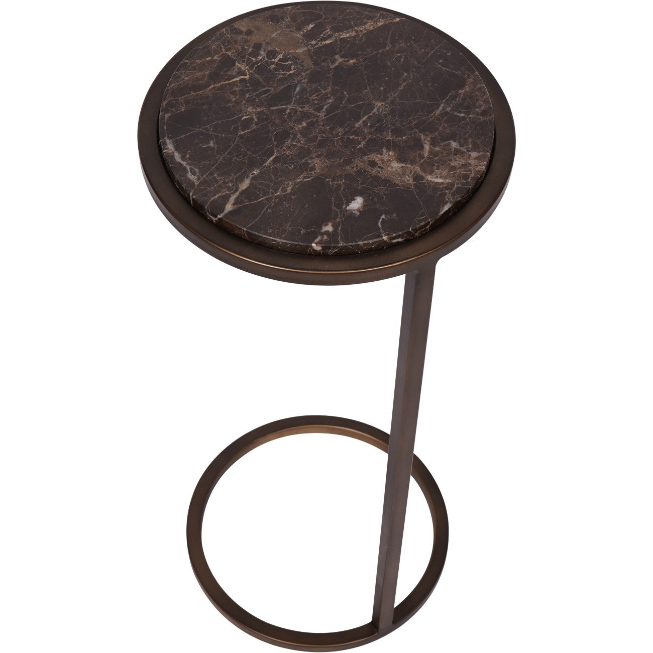 Iota Accent Table Brown Emperador Marble
