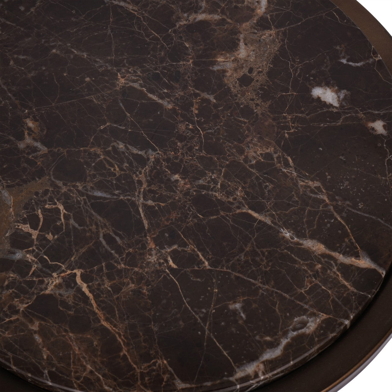 Iota Accent Table Brown Emperador Marble